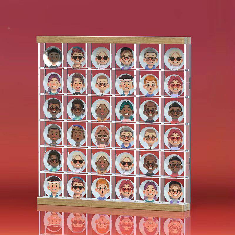 周e亚克力谷s子徽章吧唧展示盒收纳架ria边同人挂件框CPS防尘展示