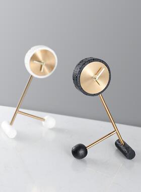 现代轻奢术家OAO居软装台钟简约客厅电柜艺书房房人间视金属形装