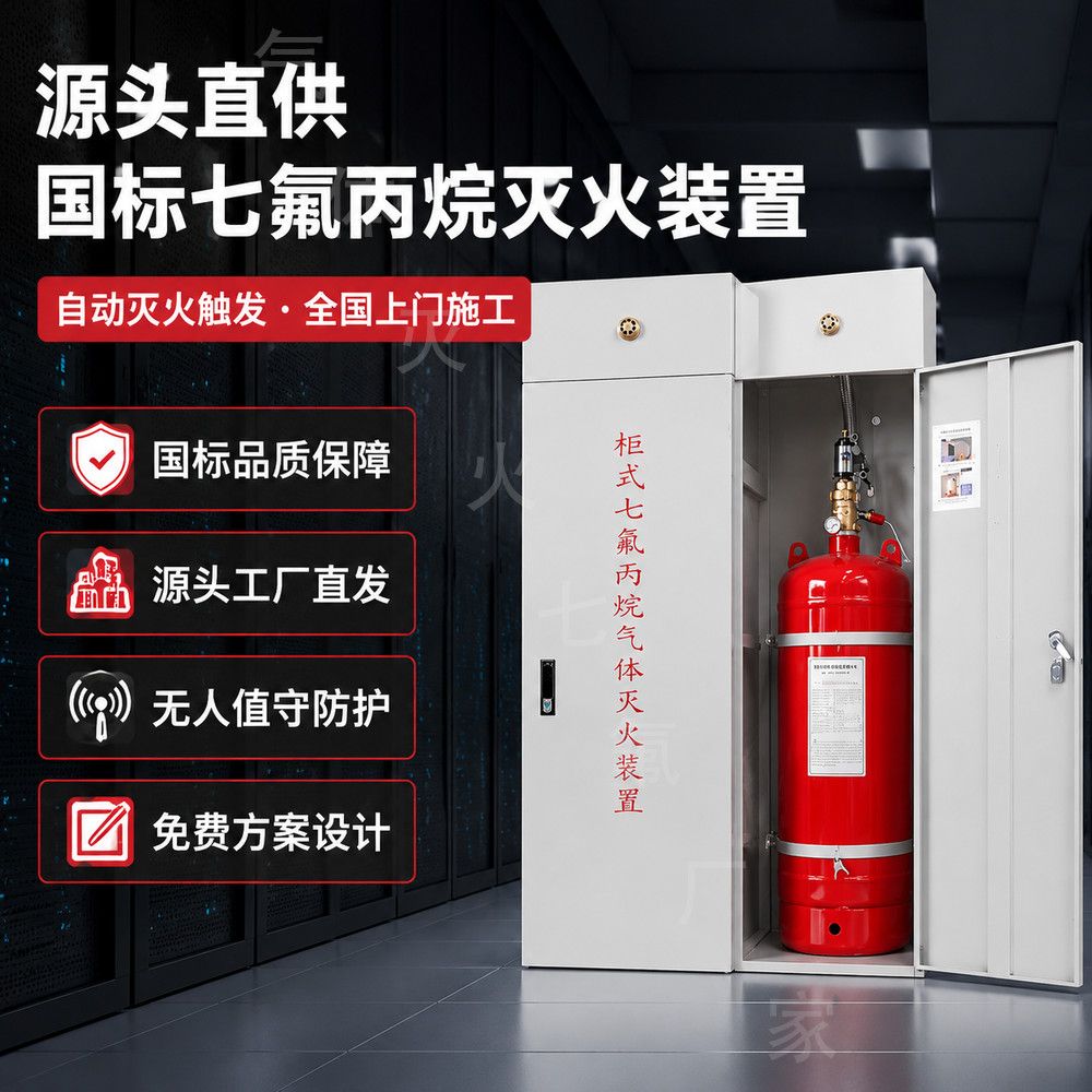柜式七氟丙烷气体灭火装置灭火器中洲消防南消GQQ单双柜出口FM200
