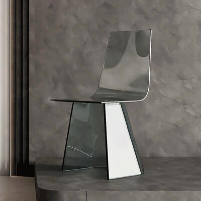 亚克力椅子透明轻奢约IOX级感背靠椅现代简餐椅家用设计感休闲高