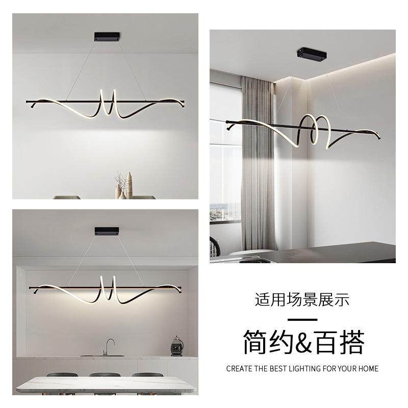 餐厅吊灯轻奢高端现代创简约北316欧桌意餐极吧台简长条时尚饭厅,家装灯饰光源,智能吊灯,淘宝优惠券,粉丝福利购,淘宝优惠卷