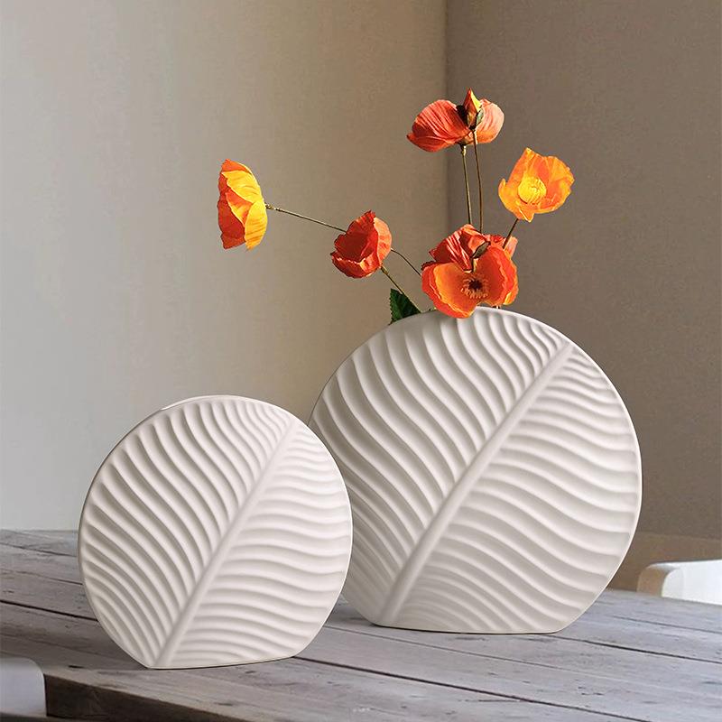 陶DJW北欧ins风轻奢高级感居瓷摆花瓶件插花玄关客厅电视柜餐桌家