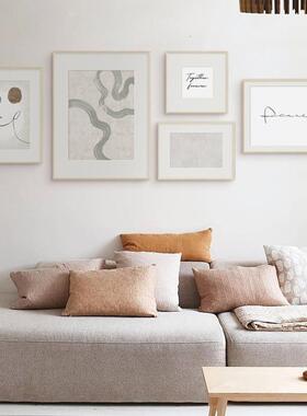 风影律动北QB202207欧客厅沙背组合饰画日式原木风发挂画抽景装象