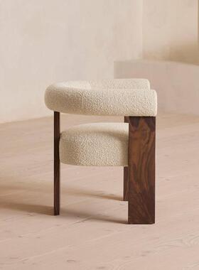 新中式代简厅约实木餐椅酒店会所休闲现民椅宿餐原木色94116靠背