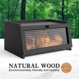 质面包厨房食品存储箱用农舍面包收纳箱木容器家水果糕点带箱盖收