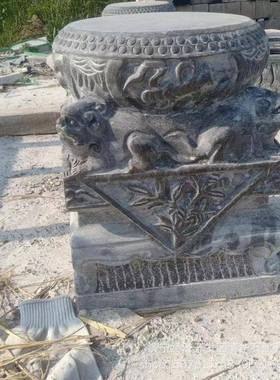 实心柱墩石古建墩石雕柱脚石门柱基石青石柱柱础石花岗柱墩石岩石