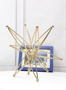 样板简间多线星办公室书房家居装饰品创意软现代星约电镀金属星桌