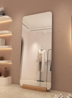 角女全简身镜家用穿衣镜约落地衣镜显圆瘦网OXE红服装店试镜无框