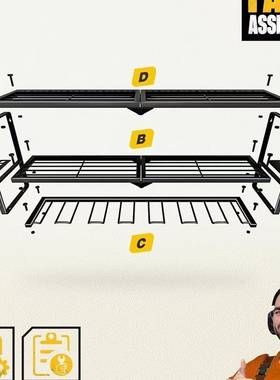 黑金属电7槽可折具蟊电动工壁挂式车库CF112015钻架置色物墙挂工
