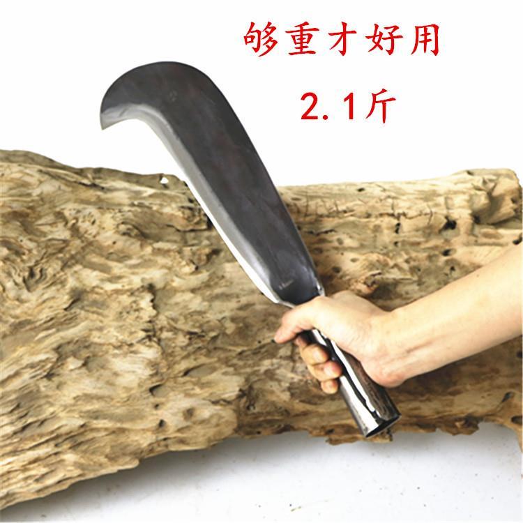 阳江纯手工锻打开路刀砍树砍竹弯刀勾左手镰刀老式刀劈柴刀右手刀