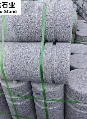 花岗岩挡场车圆柱车止石人448道停芝车挡车拦路石墩子麻行灰路障