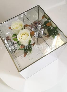 方形镜面玫节瑰花盒九孔大盒子气简约亚RTS克力情人品盒礼子创意