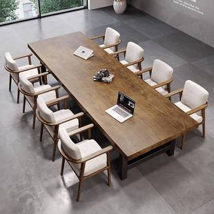 1213美式 工室实木会议桌作lot办公f室洽谈训桌酒店大型原培木谈判