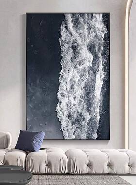 现代抽象大海壁沙A188vJ8S发挂背景墙客厅地画过落道玄关装饰画肌