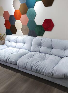 baxtr云小朵沙发奶油风43531直排沙发户e型摩图网玛莎磨砂布红沙