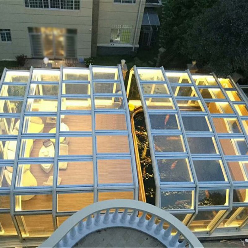 深圳可移b动折叠阳光房定制断桥铝门窗铝合金封阳台钢化玻璃花房