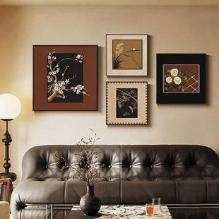 中术古风餐高厅玄关装饰画梅兰竹菊FM815297级感卧艺画美式复古客