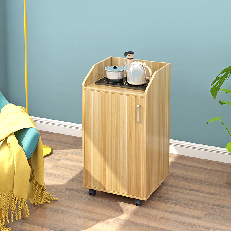 简易矮柜客厅茶水柜带轮墙边角柜放水桶小柜子夹缝茶桌板式餐边柜