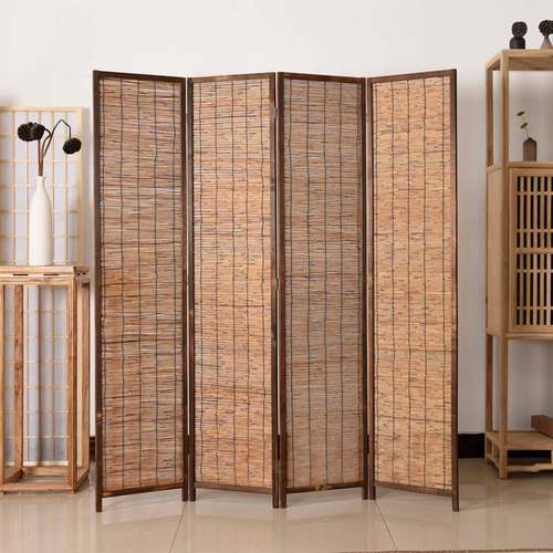 3Y1021屏风隔断做折屏旧客古典复古屏风中式折叠屏风厅隔芦断苇实