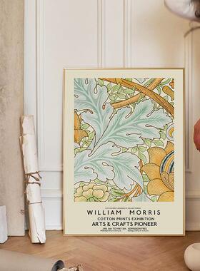 威廉·莫里斯北欧风报装饰极画ins画简卧室JA210012摆海客厅餐厅