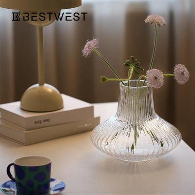 博西居北欧透家明客YYC-2505厅餐桌花瓶ins家居软装明水料培玻璃