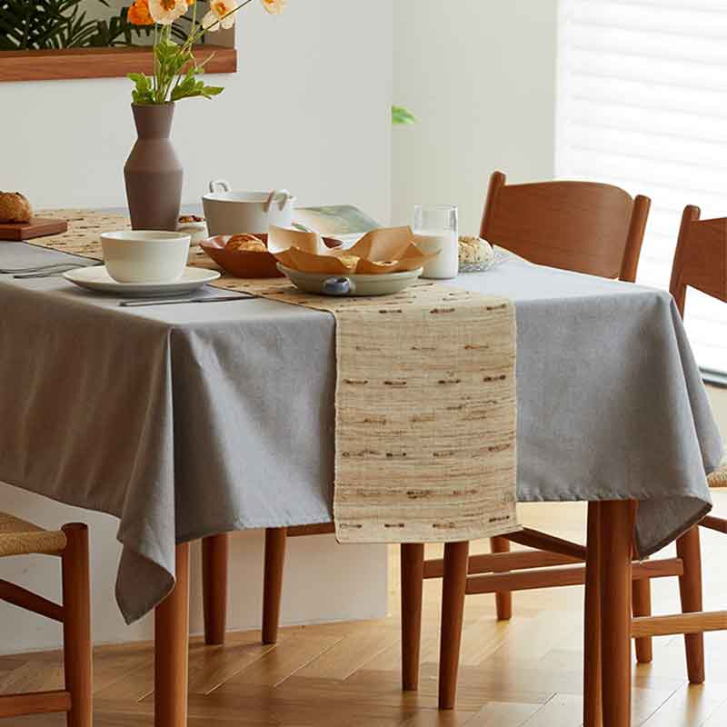 北欧inse棉麻防水桌布简约现代诧寂风茶几餐桌台布长方形会议桌旗