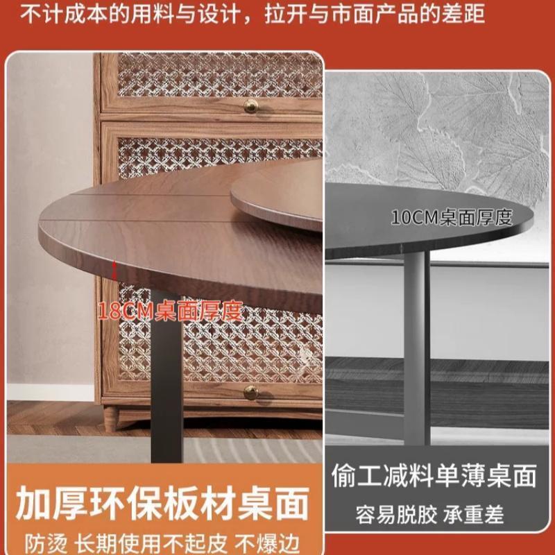 折叠餐家用功可折能叠移动多桌XDQ圆形饭桌简约酒店客厅聚会大圆