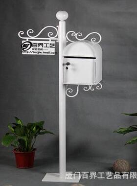 田园户外信箱意落创地ACO站立咖式信箱白色摆邮筒摄影道具啡店装