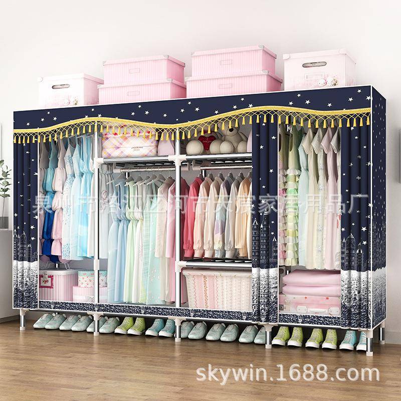 布衣C25250/C柜钢管粗加加厚组装双人简易大加号布艺超大号C25固5