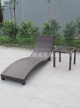 CF739CT编阳光躺床躺椅沙椅躺滩藤庭院休息椅游泳池休闲椅仿藤藤
