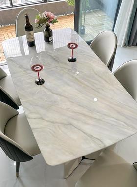 轻奢微晶石方餐椅BSVT_LSJ现代简约高级长形奢石大桌桌天然高端超
