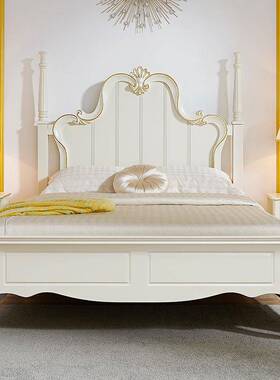 .轻米奢欧式全实木C601白女孩公主床1.8女生室卧白色20单人儿童床