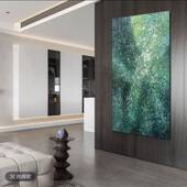 星饰高级感简约油TRY 客厅抽象装 2492现代挂画画绿色手 新翠 漫