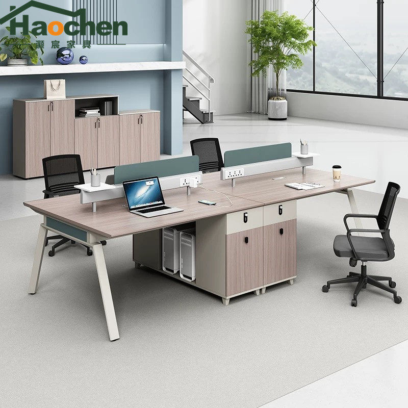 工位办公桌简约职员电脑桌4人位6卡座办公室职员四双员工桌椅组合
