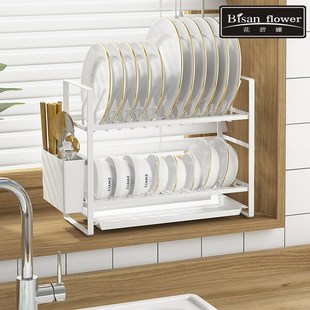 窄款沥水碗架家用台面碗柜碗w碟收纳小型放碗筷架厨房置物架15cm