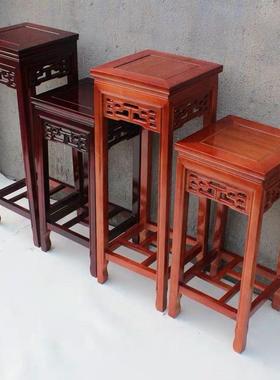 实木景花架仿古客无品牌/厅阳台层多落地仿架四花方架子盆架置物