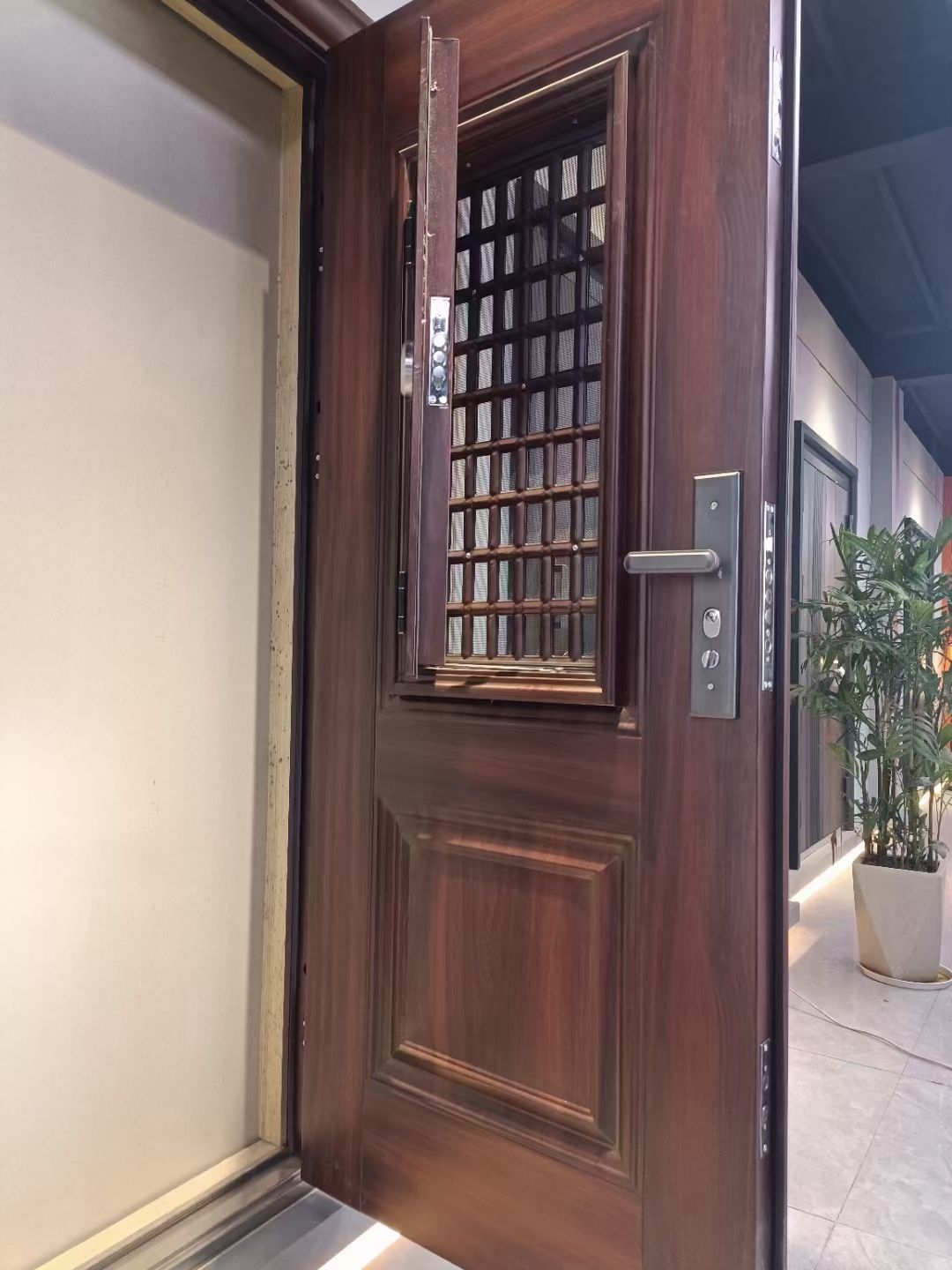 通风防盗门入户门进户门家用带通风纱窗门门中门室内外刚制单门