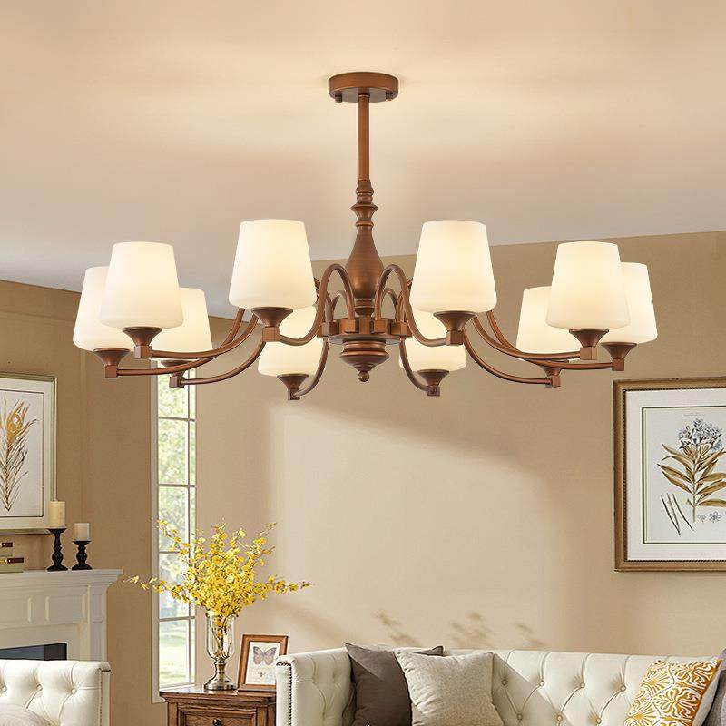 美式式客厅餐厅吊灯中古高级感法简约大玻璃书卧295室气灯中山灯,家装灯饰光源,智能吊灯,淘宝优惠券,粉丝福利购,淘宝优惠卷