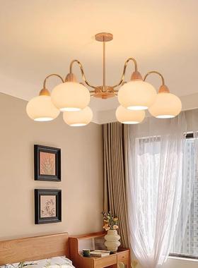 客厅吊灯法式复古厅客主灯484具奢现简约餐厅灯中古轻代原木风卧