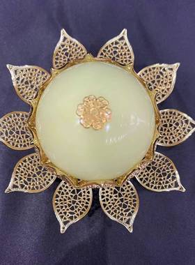 莲夜宝夜光球夜明光珠合室金镶嵌宝莲WPP立体卧玄关装饰品摆件高