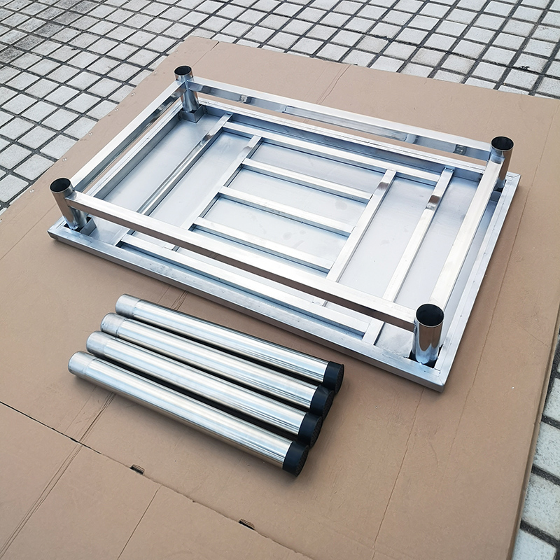 一体包边书桌式全不锈钢方桌独特斜边设计吃饭U桌子餐台可定制