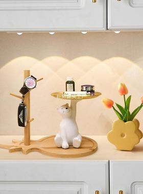 力熊进门口玄关钥匙收盘纳托摆件入户客厅隔新断柜乔GAF迁居暴装