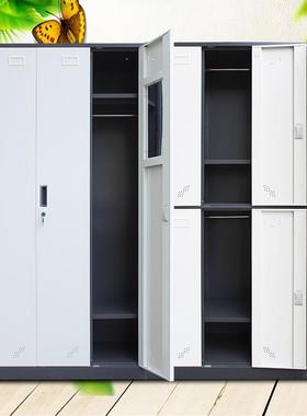 厂家WML-TSGY现衣货薄边门套色6门更柜带锁钢制员工宿舍储物四柜