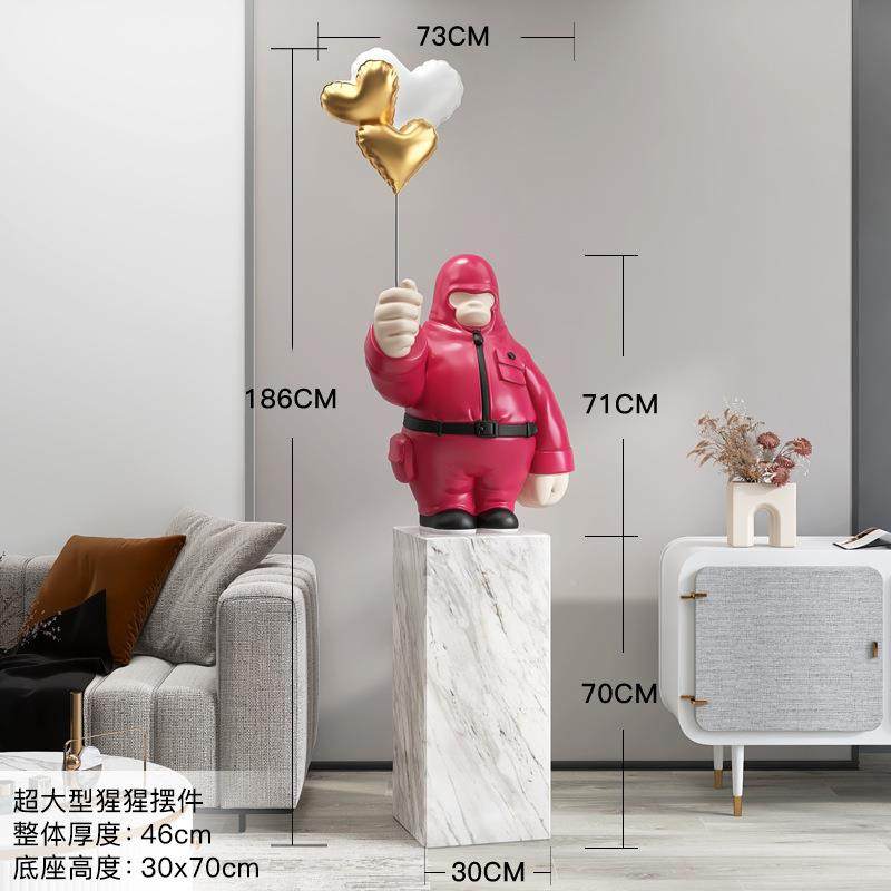 zls1725猩猩客厅大型落地摆件家居饰品大石沙发电柜旁视乔迁理新,家居饰品,落地摆件,淘宝优惠券,粉丝福利购,淘宝优惠卷