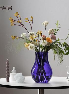 家博西居紫色花YYC-2490高档大肚水培玻璃瓶意ins家居客创厅软装
