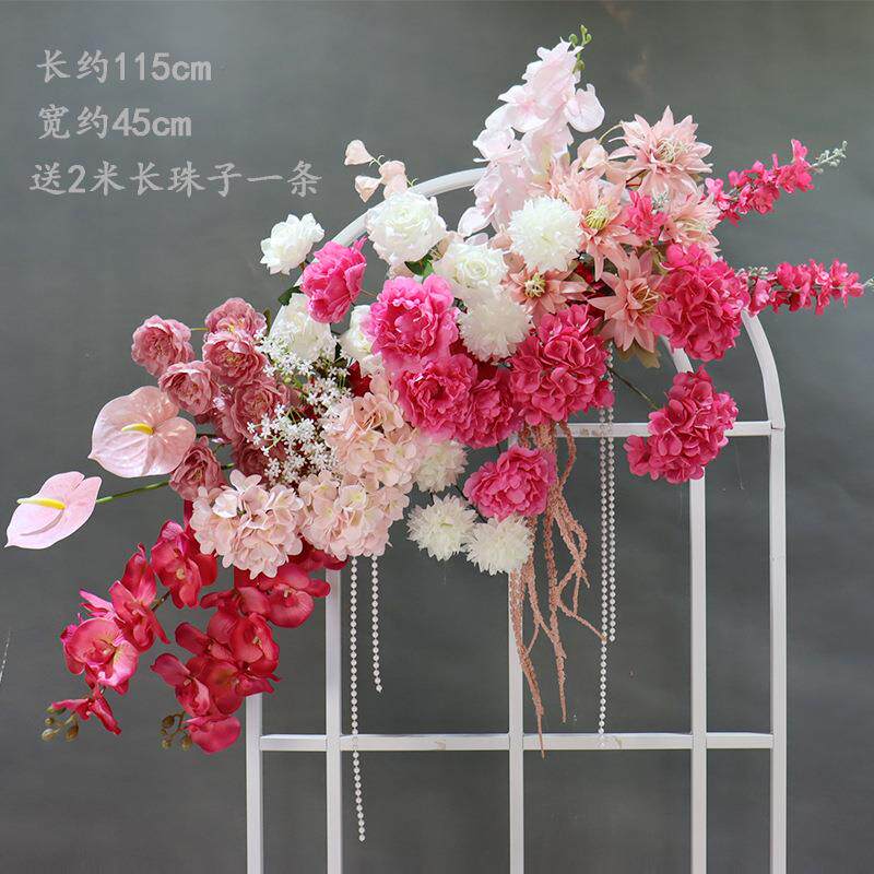 婚道具真花订婚置装饰挂庆花婚礼现场假花拱门背景墙仿垂XHM吊花
