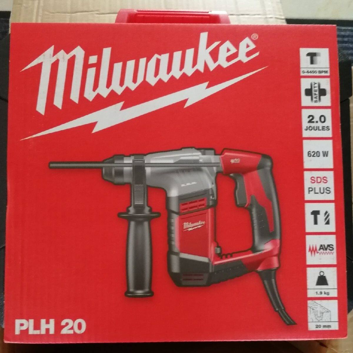 Milwaukee美沃奇620瓦四坑20mm L型电锤钻PLH20轻型冲击钻米沃奇