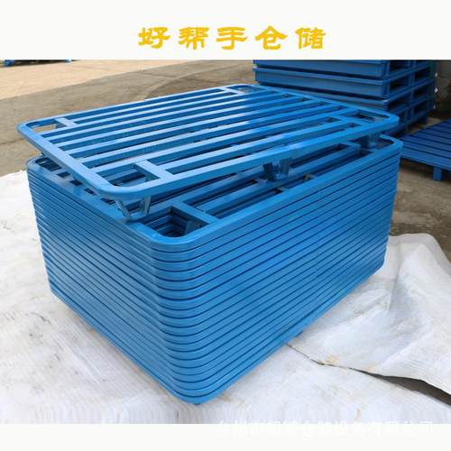 叉车九脚可堆叠物TUC流周转轻型钢制铁托托物流托叉盘车铁盘