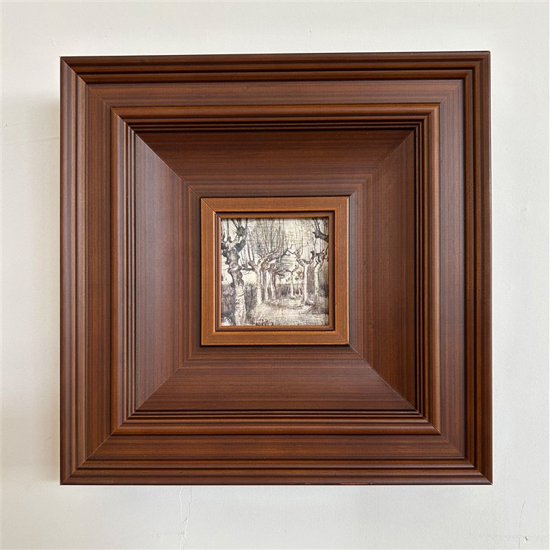 纯实木宽边8厘米油画框定制油画外框装裱4K水Q彩素描油画美式复古