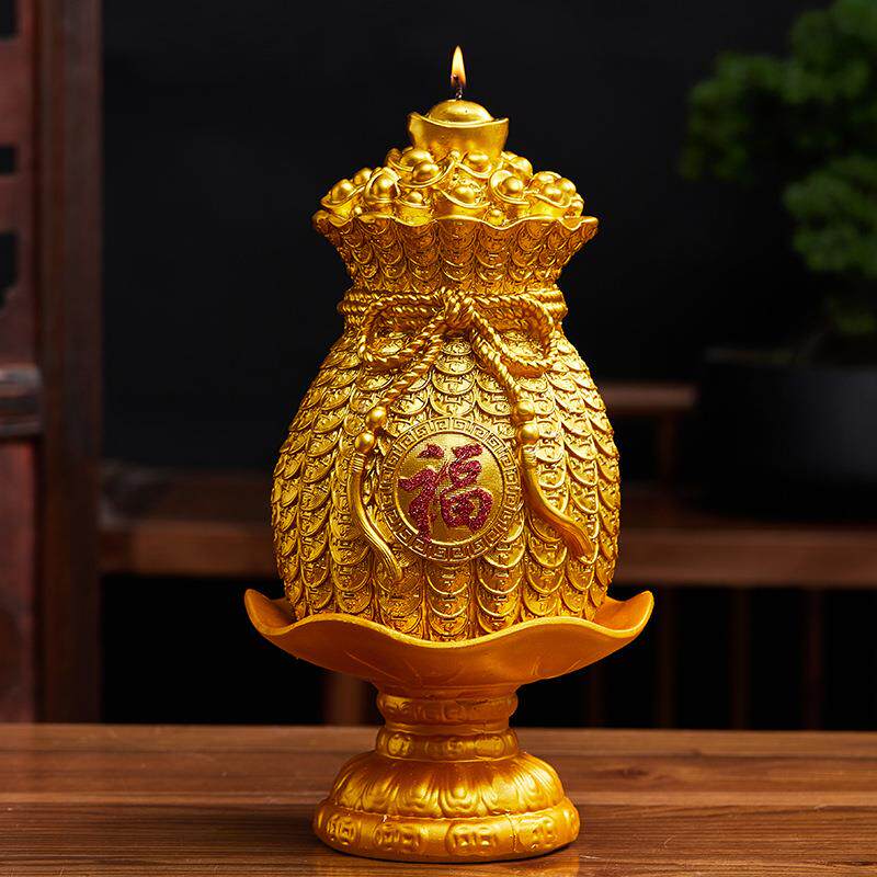 金福烛袋蜡烛袋造型蜡灯莲花273钱蜡荷花金灯色家用长明灯